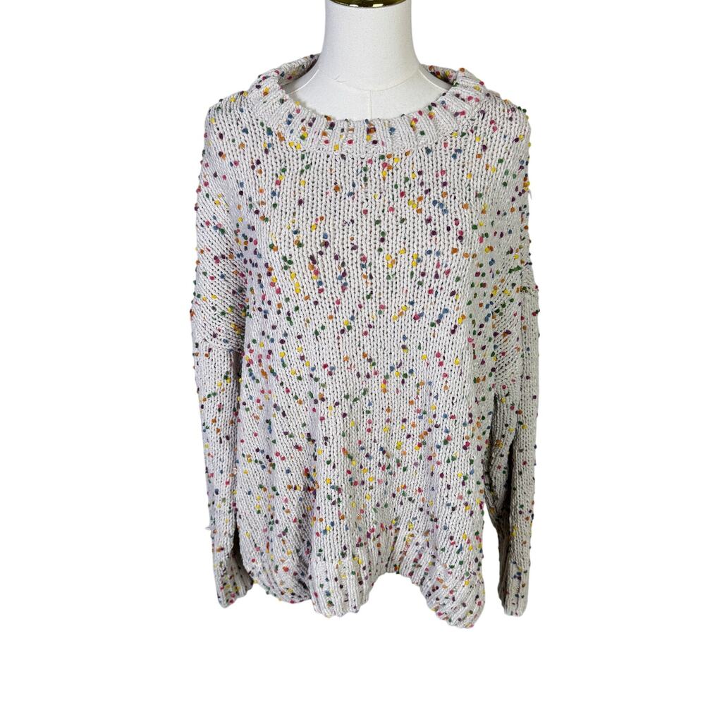 Seven7 Slouchy Chunky Knit Crewneck Sweater US Women's XL